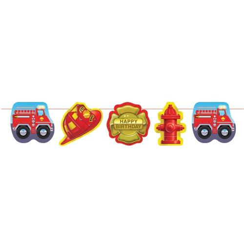 Girlande Feuerwehrparty, 1 St.- Deko Kindergeburtstag