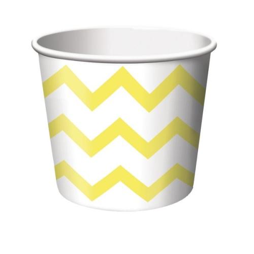 Naschbox Chevron gelb, 6 St.- Deko Kindergeburtstag