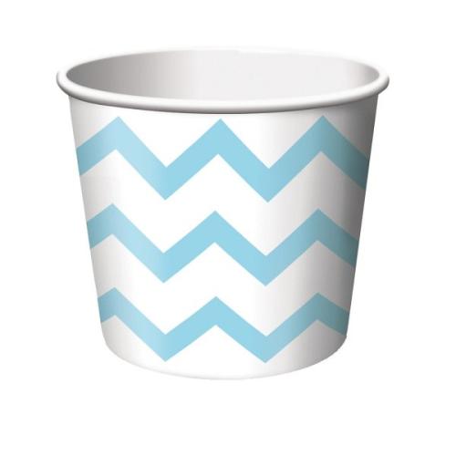 Naschbox Chevron hellblau, 6 St. - Deko Kindergeburtstag