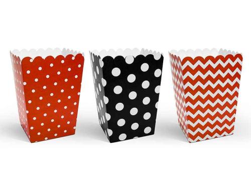 Popcornbox-Set Marienkäfer Punkt, 6 St. - Deko Kindergeburtstag