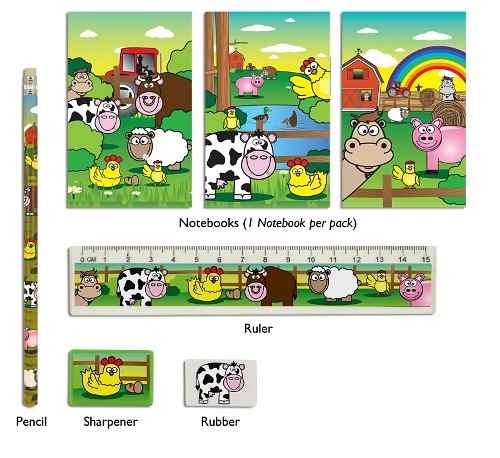 Schreibset Bauernhof, 5 tlg.. - Mitgebsel Kindergeburtstag