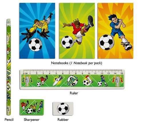Schreibset Fußball, 5 tlg.. - Mitgebsel Kindergeburtstag