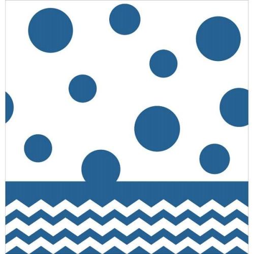 Tischdecke Chevron blau, 1 St. - Deko Kindergeburtstag Party