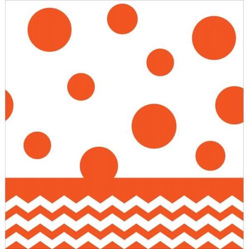 Tischdecke Chevron orange, 1 St. - Deko Kindergeburtstag Party