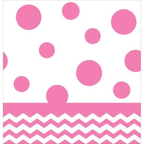 Tischdecke Chevron pink, 1 St. - Deko Kindergeburtstag Party