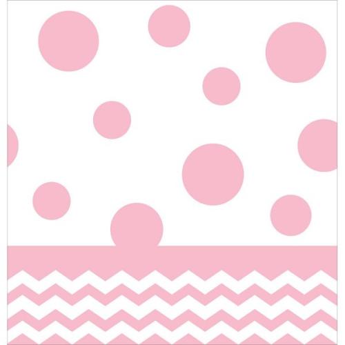 Tischdecke Chevron rosa, 1 St. - Deko Kindergeburtstag Party