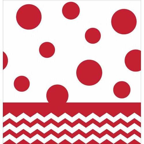 Tischdecke Chevron rot, 1 St. - Deko Kindergeburtstag Party