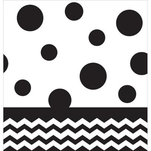 Tischdecke Chevron schwarz, 1 St. - Deko Kindergeburtstag Party
