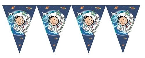 Wimpelkette Astronaut Flo, 1 St. - Deko Kindergeburtstag